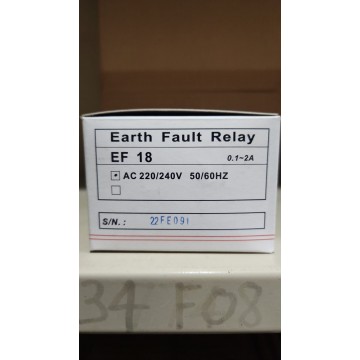 Earth Fault Relay EF 18 0.1-2A, AC 220/240V 50/60Hz Earth Fault Relay EF 18 0.1-2A, AC 220/240V 50/60Hz